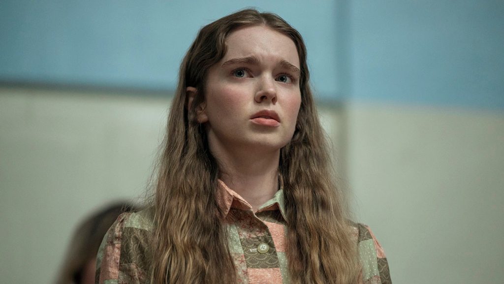 Dark moody still evoking a horror series adaptation of Stephen King's Carrie